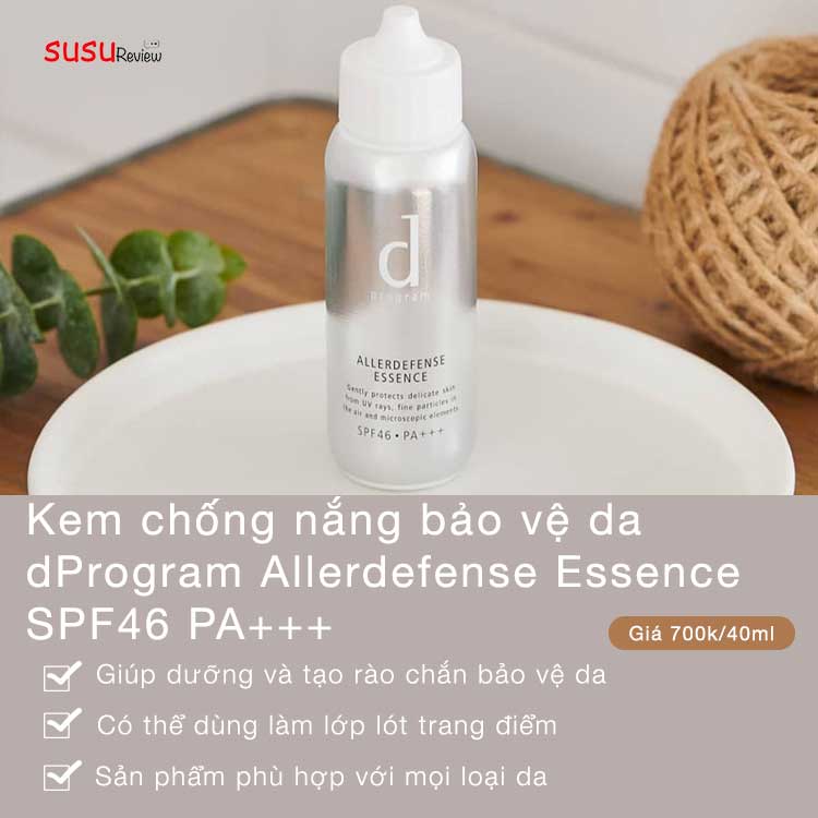 Kem chống nắng cho da dầu dProgram Allerdefense Essence SPF46 PA+++