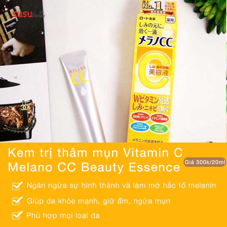 Kem trị thâm mụn lâu năm Vitamin C Melano CC Beauty Essence