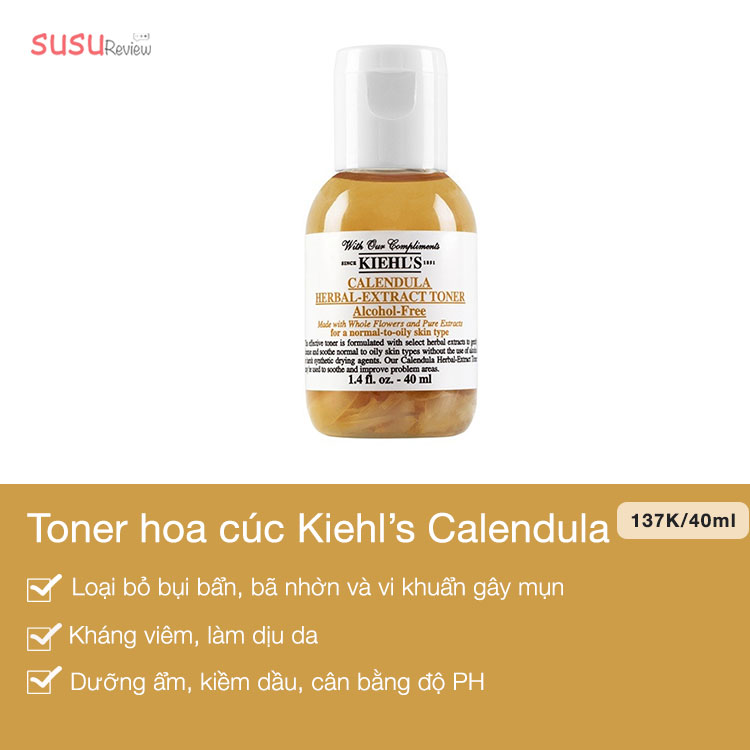 Toner cho da dầu mụn Hoa Cúc Kiehl's Calendula Mini 40 ml